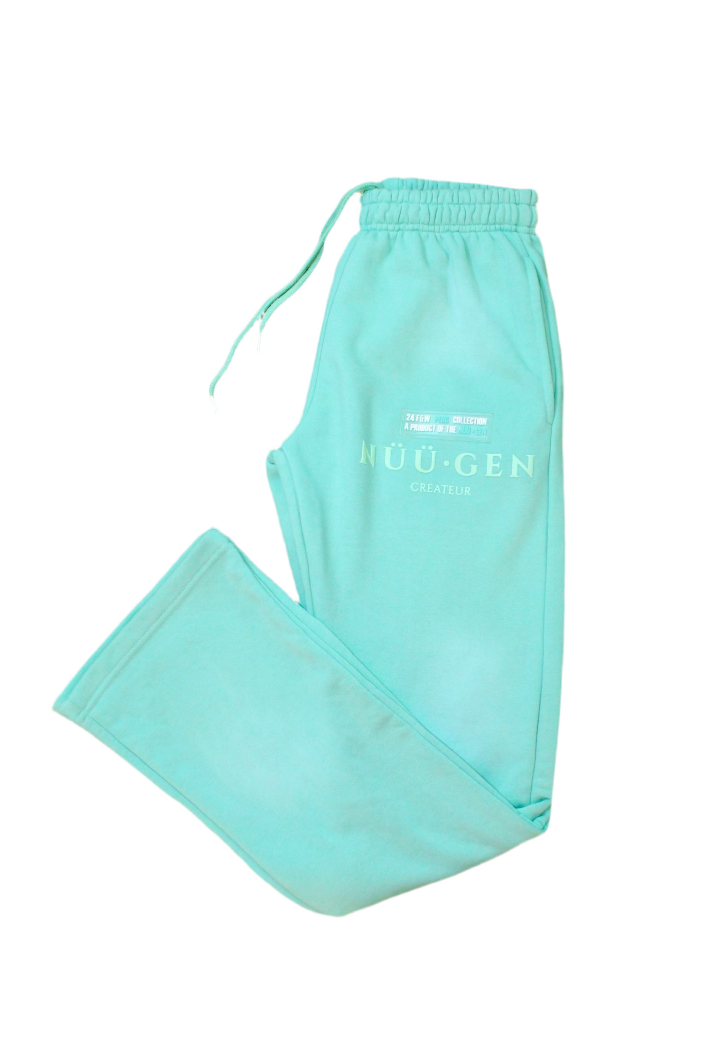 “FRIENDS WITH THE PLUG“ Luxury Pistachio Green Flared Pants