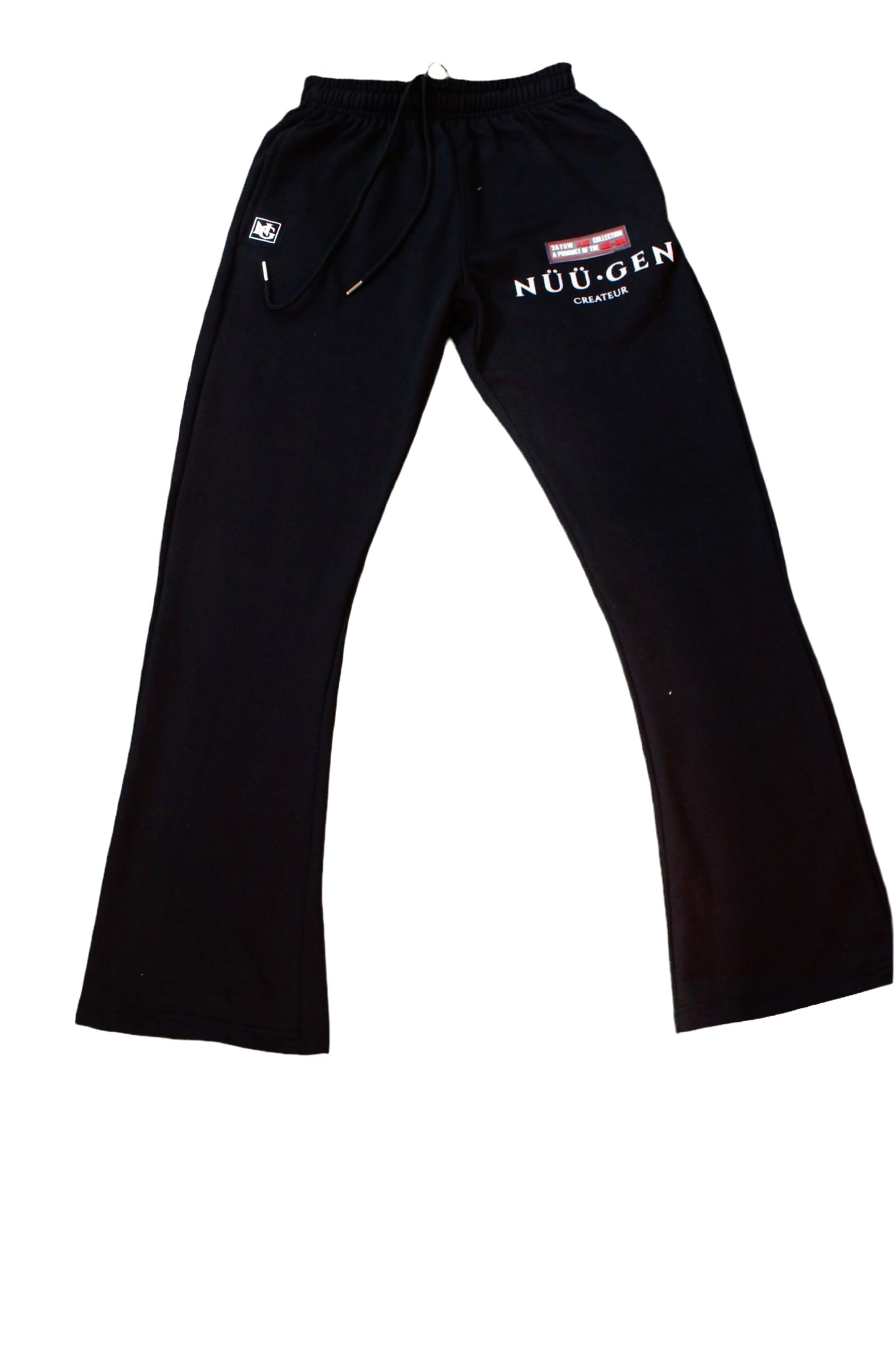 “FRIENDS WITH THE PLUG“ Luxury Black Flared Pants