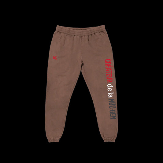 Brown Createur De La Nuugen Heavyweight Luxury Sweatpants